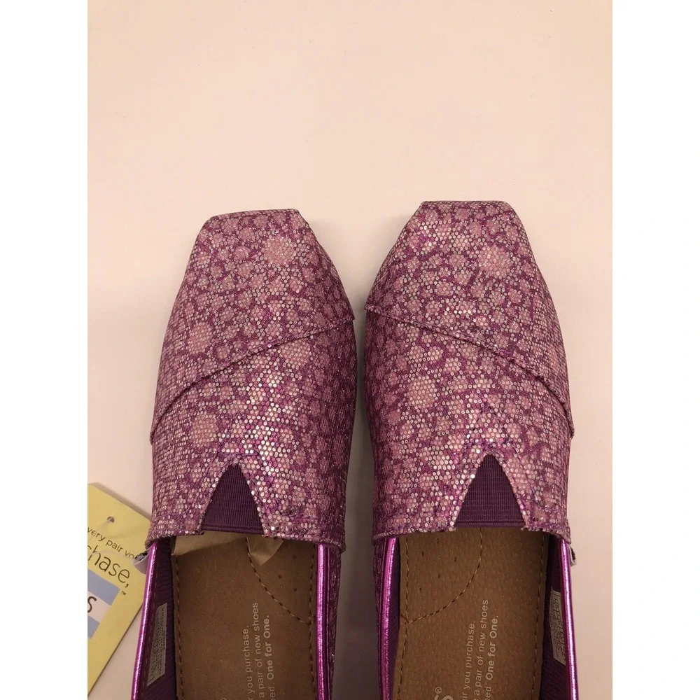 TOMS‎ Women's Pink Moroccan Glitter Slip On Shoes Size Y3